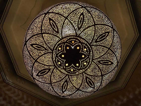 Handcrafted Moroccan Brass Pendant Light - Boho Elegance (PL 1081)